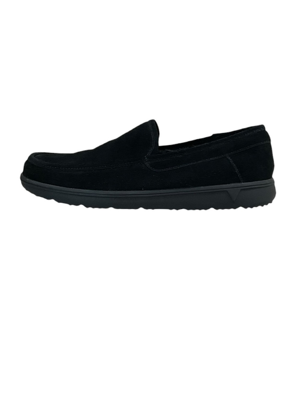 Vionic Gustavo Faux Fur Black Suede Slippers Men’s 11 NWOT Orthopedic Comfort